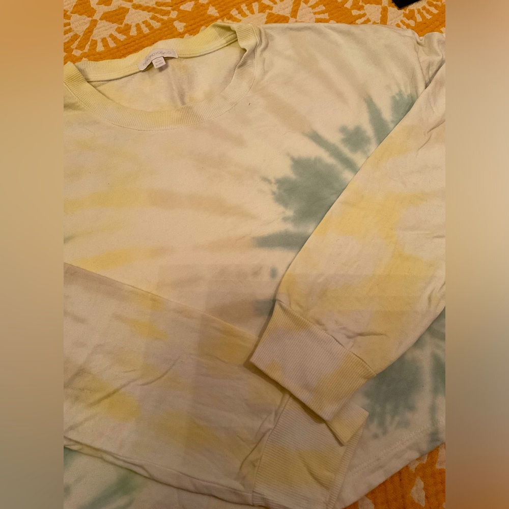 BEYOND YOGA Cropped Tie Dye Hoodie (Blue/Yellow) NEVER BEEN WORN!